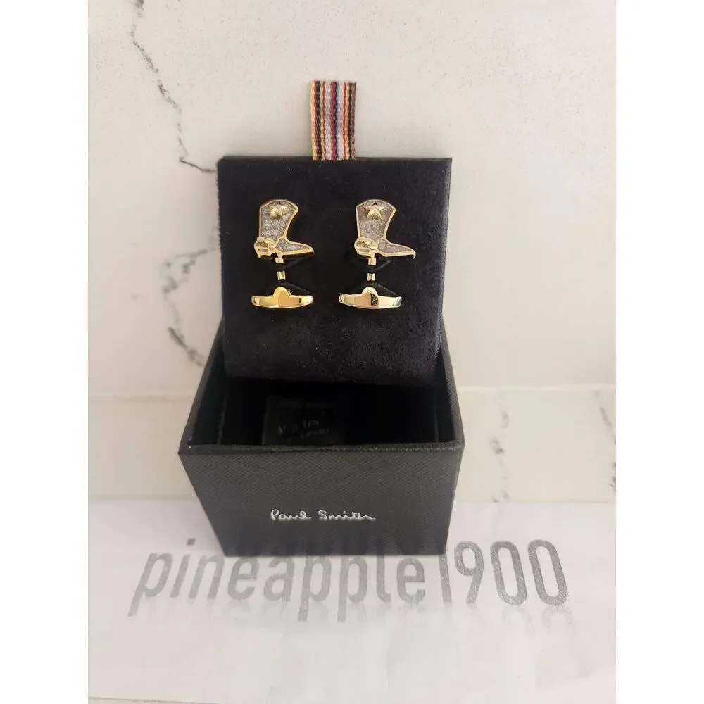 NIB Paul Smith Metal CUFFLINKS Boots With Star